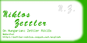 miklos zettler business card